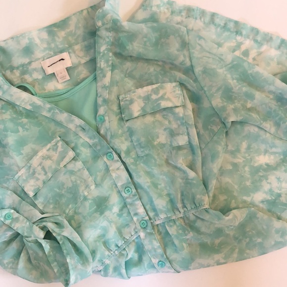Dress Jcrew size 4. Light green collared 3/4 sleev